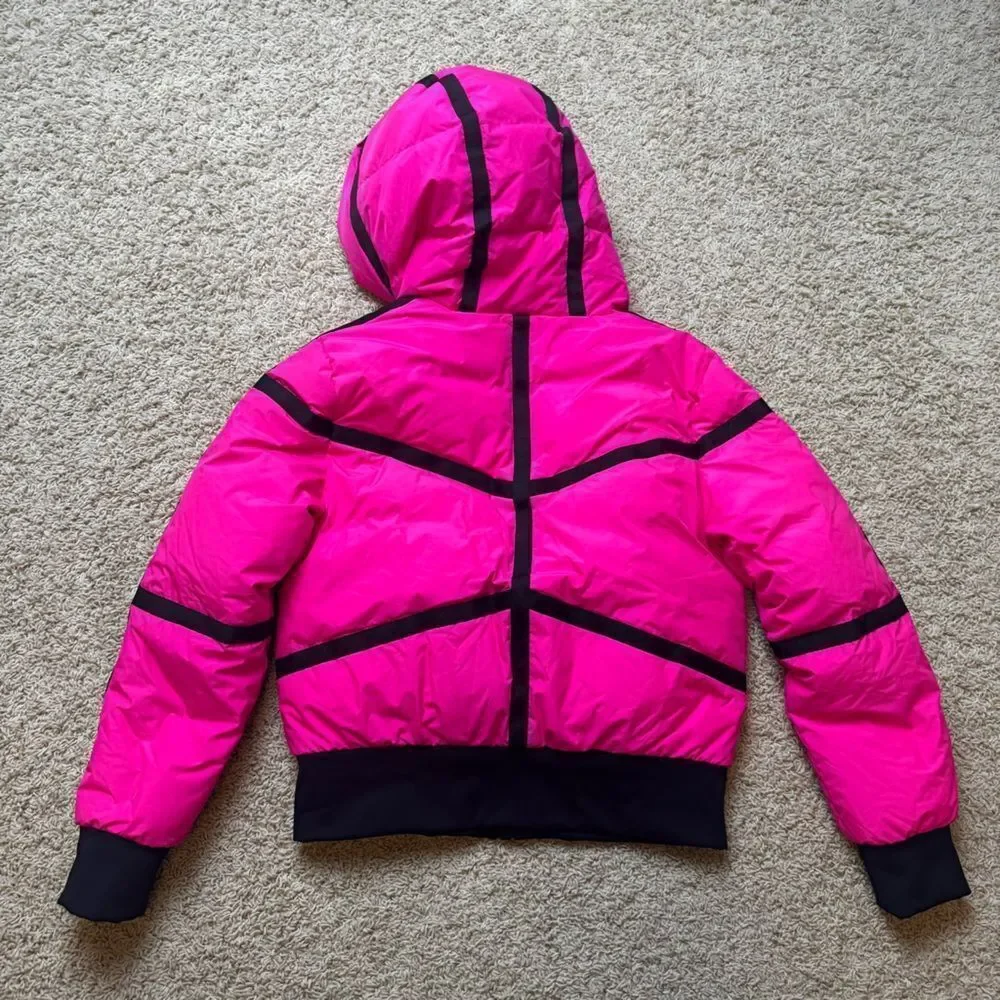 Goldbergh Down Ski Jacket Neon Pink and Black US 10 (runs small) NWOT